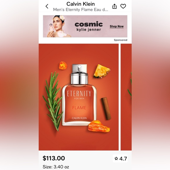 Calvin Klein Men's Eternity Flame EDT, 3.4 oz. - Picture 4 of 9